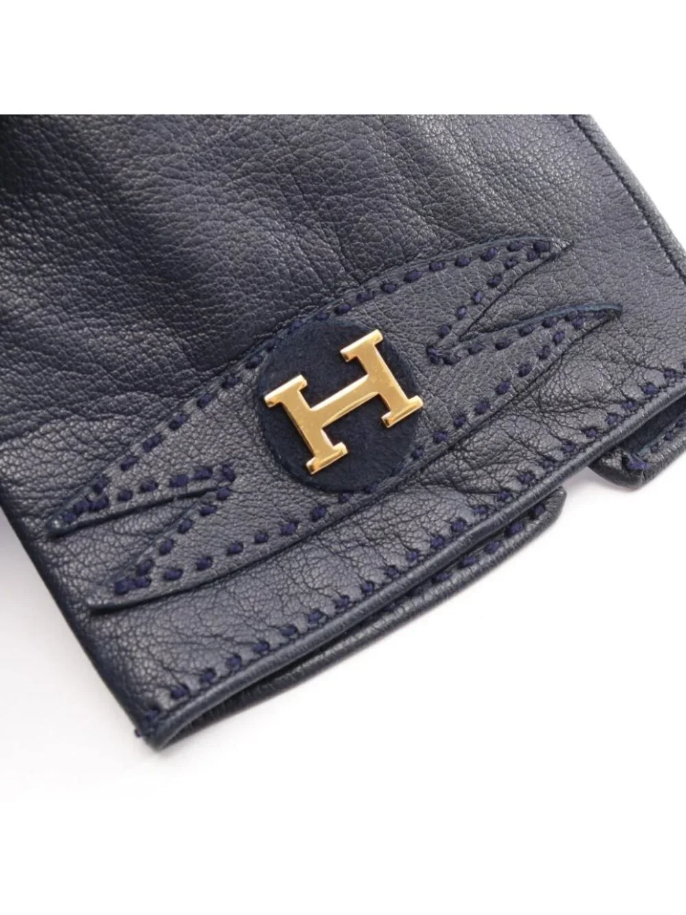 Hermes Gloves Logo Leather